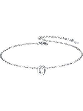 Letter O Initial Bracelet 925 Sterling Silver Letter Bracelet Dainty